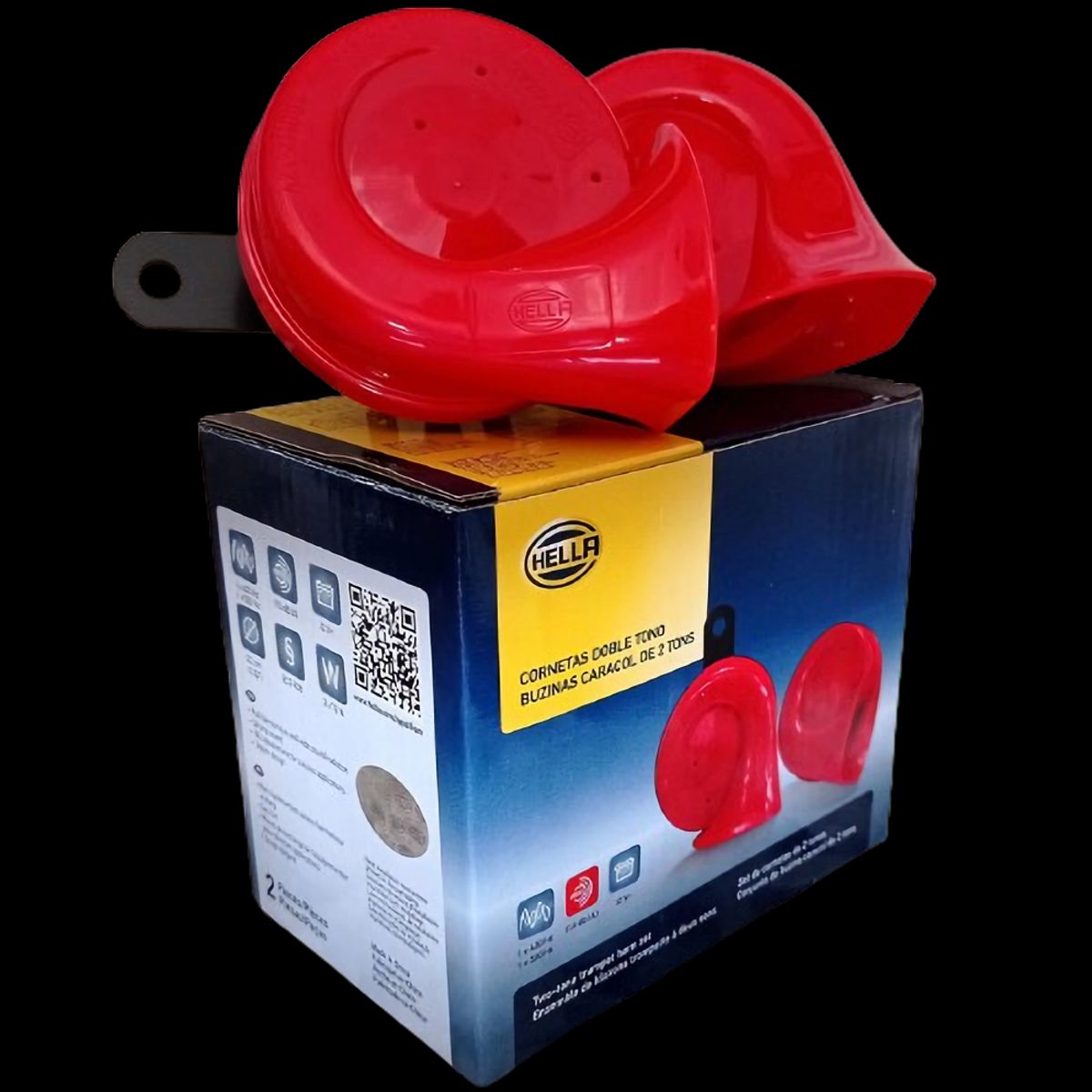 HELLA - Pitos Hella Rojo Bocina Carro Cornetas Accesorios Tuning 12v