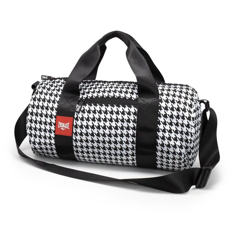 EVERLAST - MALETA DEPORTIVA MINI DUFFLE HOUNDSTOOTH BLANCO Y NEGRO EVERLAST