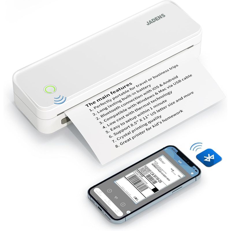 GENERICO - Impresora Inalámbrica Portátil Térmica Bluetooth Viaje iOS Android PC