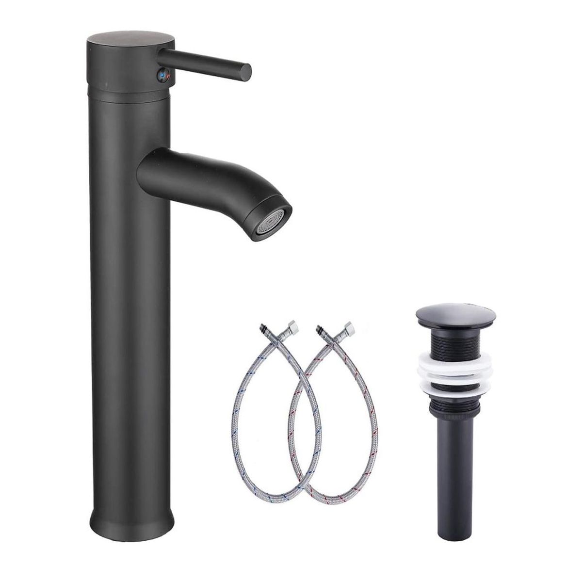 GENERICO - Kit Completo Lavamanos Beige Kanuu- Desagüe -griferia Negra