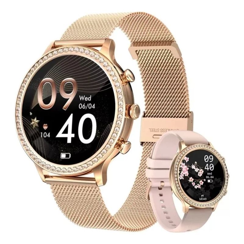 AMERICAN GENERICS - Smart Watch Mujer Llamadas Bluetooth Reloj Inteligente + 1 Correa