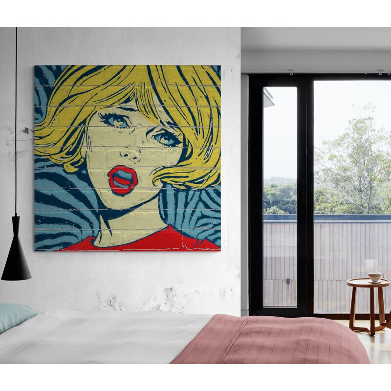 TAYRONA STORE - Cuadro En Lienzo Para Habitaciones Grafiti Pintura Mujer 227 50x50cm