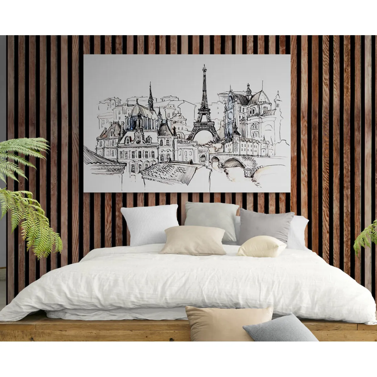 TAYRONA STORE - Cuadro Lienzo Para Habitaciones Pintura Ciudad Paris 097 120x80cm