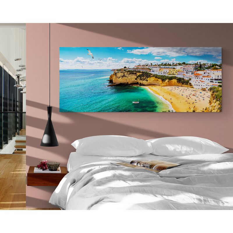 TAYRONA STORE - Cuadro En Lienzo Para Habitaciones Portugal Costa Playa 165 150x60cm