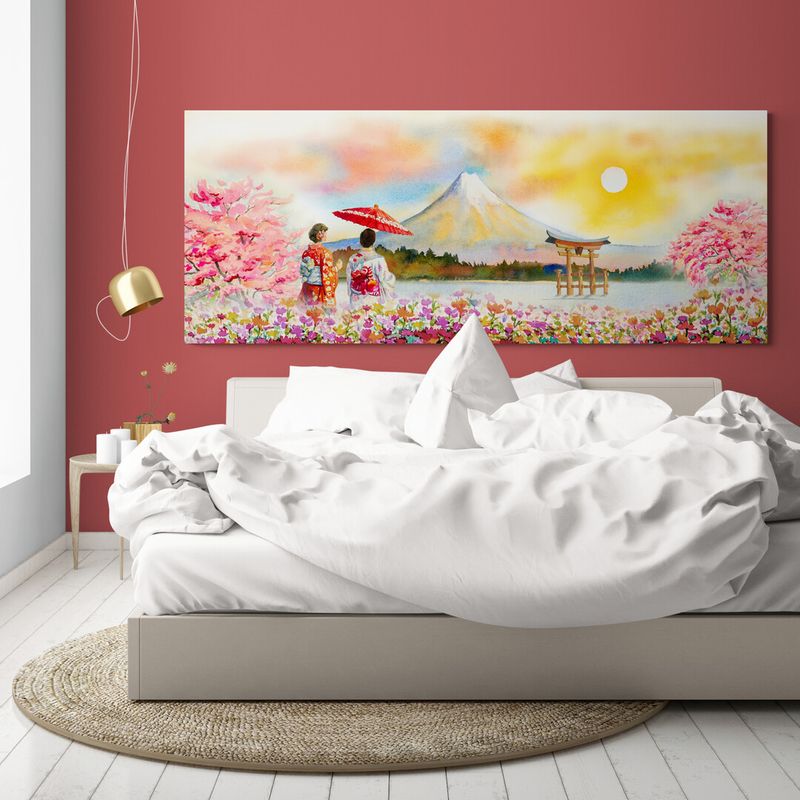 TAYRONA STORE - Cuadro En Lienzo Para Habitaciones Pintura Arboles China 170 100x40cm