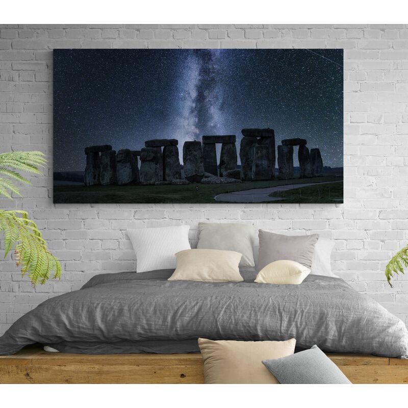TAYRONA STORE - Cuadro En Lienzo Para Habitaciones Stonehenge Via Lactea 055 130x70cm