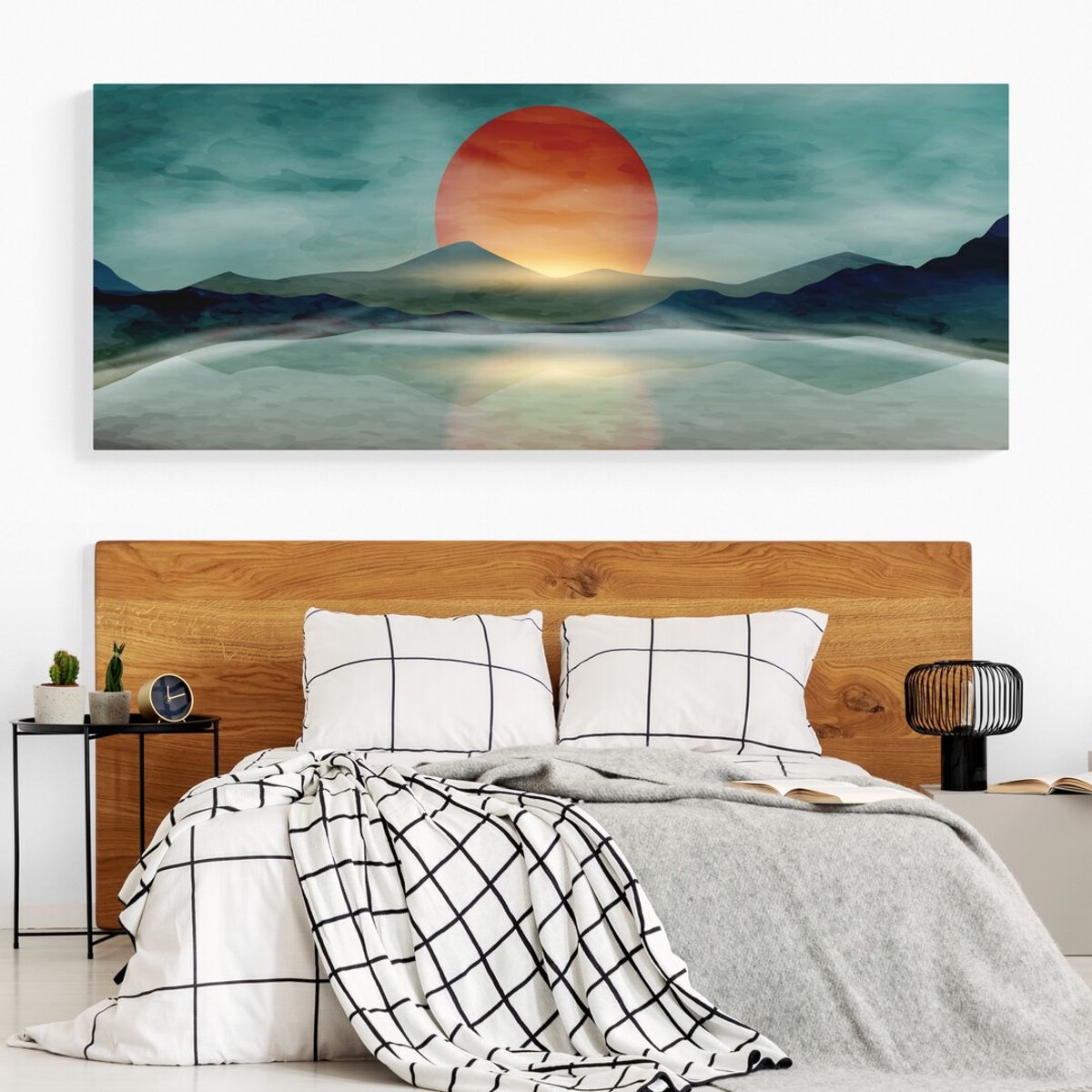 TAYRONA STORE - Cuadro En Lienzo Para Habitaciones Atardecer Minimalista 002 100x40cm