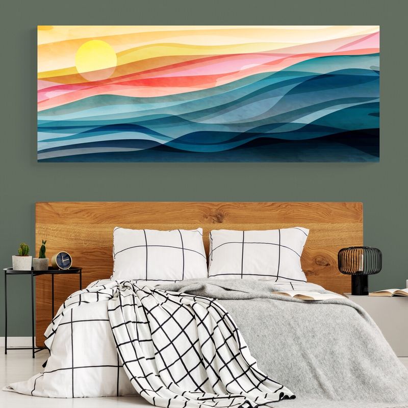 TAYRONA STORE - Cuadro En Lienzo Para Habitaciones Atardecer Minimalista 016 100x40cm