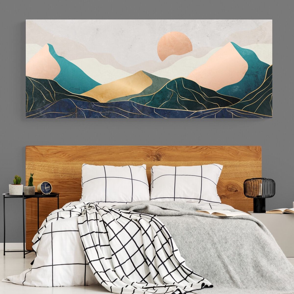 TAYRONA STORE - Cuadro En Lienzo Para Habitaciones Atardecer Minimalista 019 100x40cm.