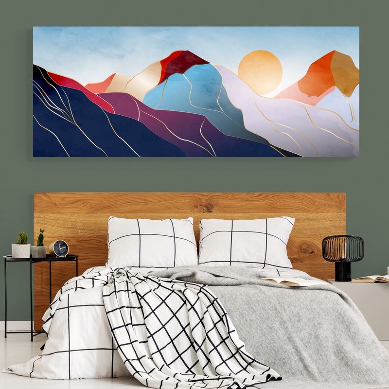 TAYRONA STORE - Cuadro En Lienzo Para Habitaciones Atardecer Minimalista 006 100x40cm