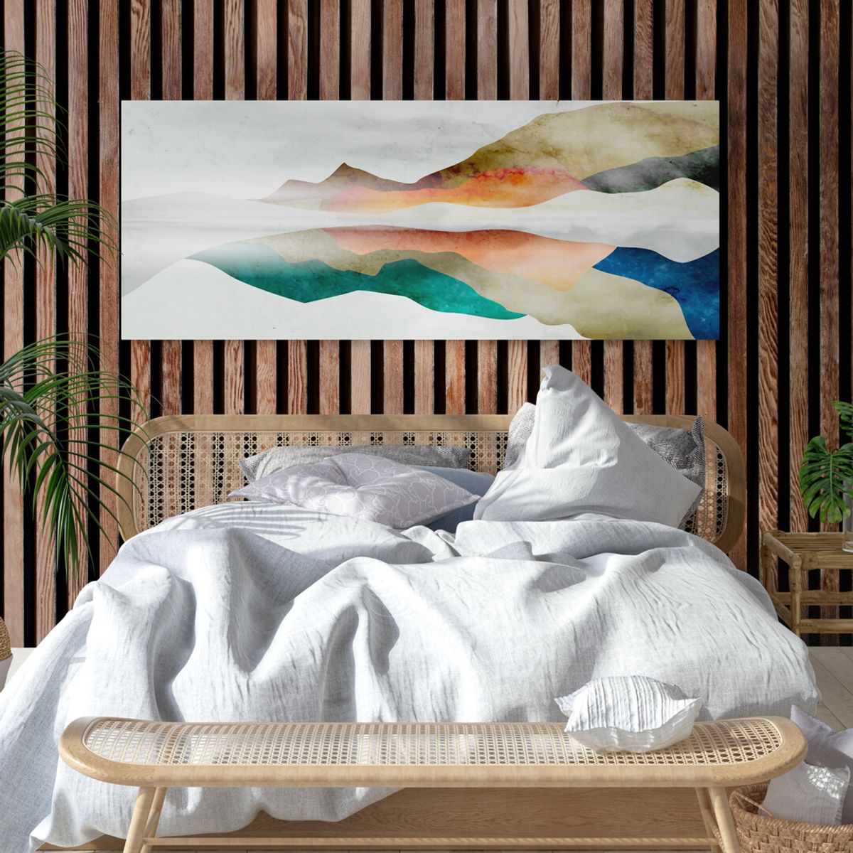 TAYRONA STORE - Cuadro En Lienzo Para Habitaciones Montañas Minimalistas 007 175x70cm