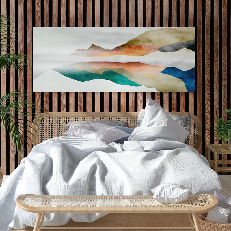 TAYRONA STORE - Cuadro En Lienzo Para Habitaciones Montañas Minimalistas 007 100x40cm