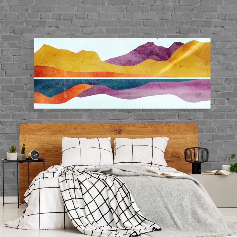TAYRONA STORE - Cuadro En Lienzo Para Habitaciones Montañas Minimalistas 008 175x70cm