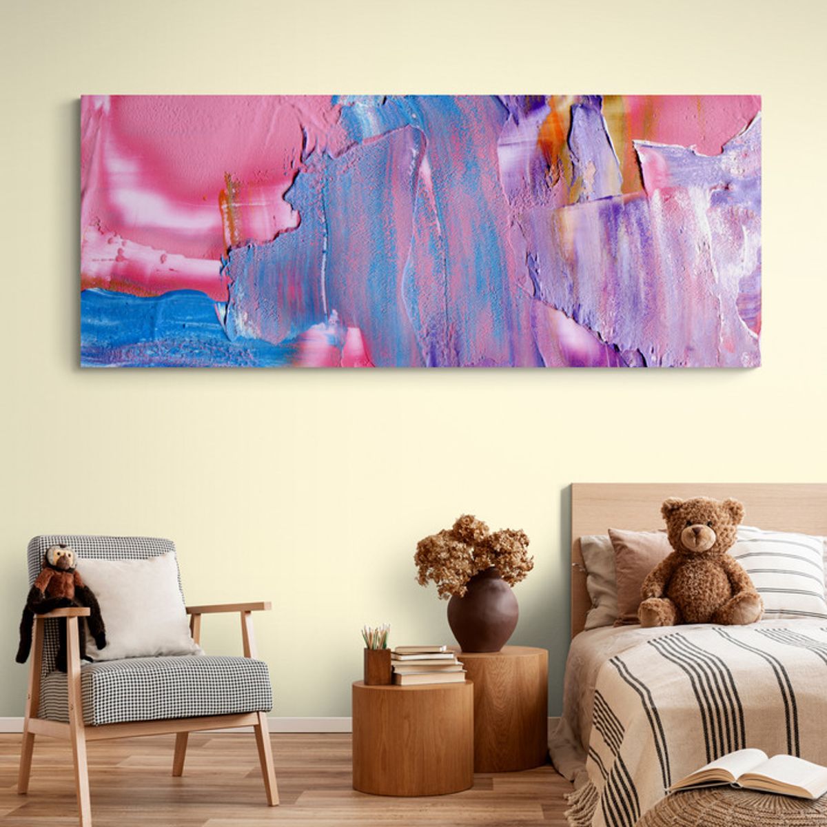 TAYRONA STORE - Cuadro En Lienzo Para Habitaciones Pintura Pincel 020 125x50cm