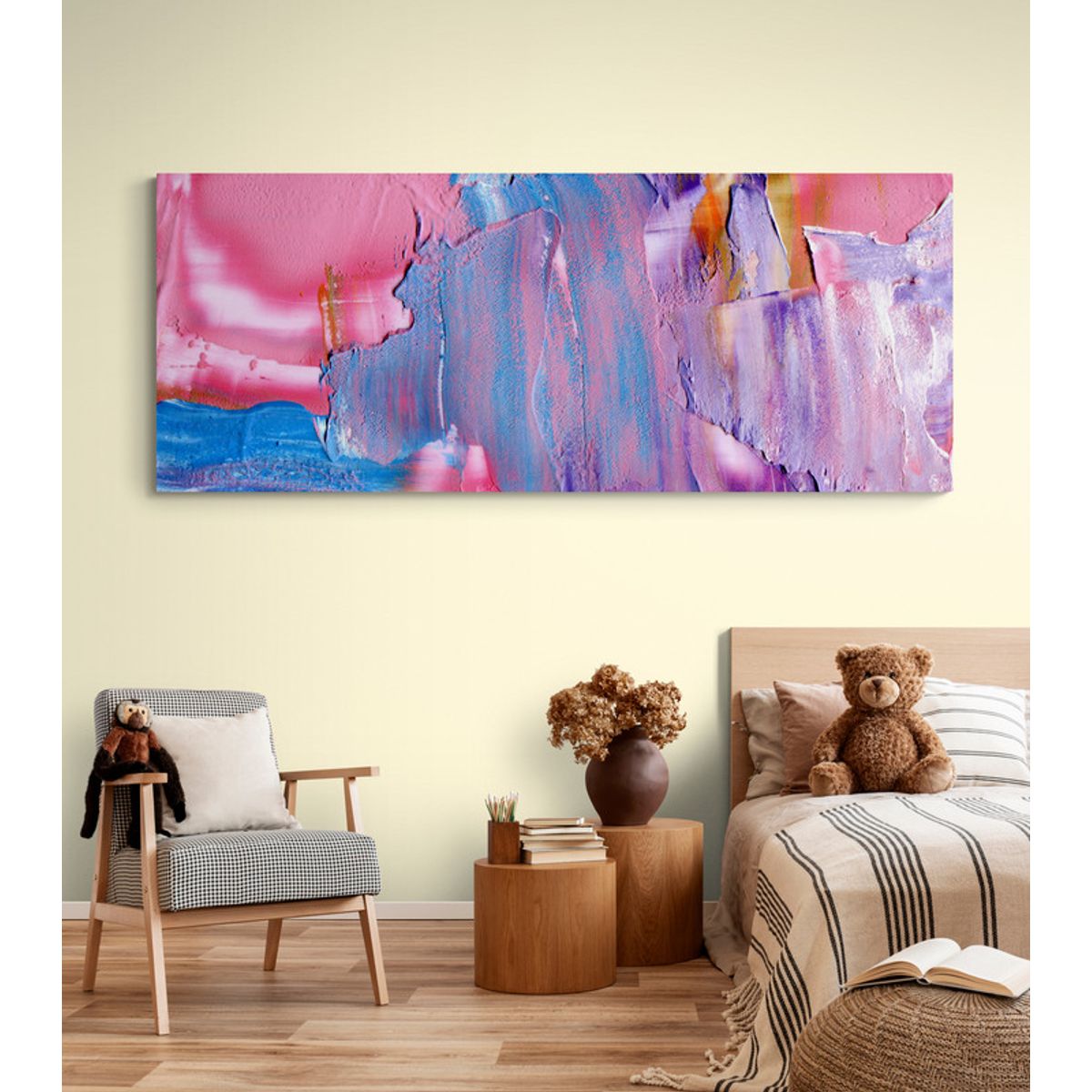 TAYRONA STORE - Cuadro En Lienzo Para Habitaciones Pintura Pincel 020 125x50cm