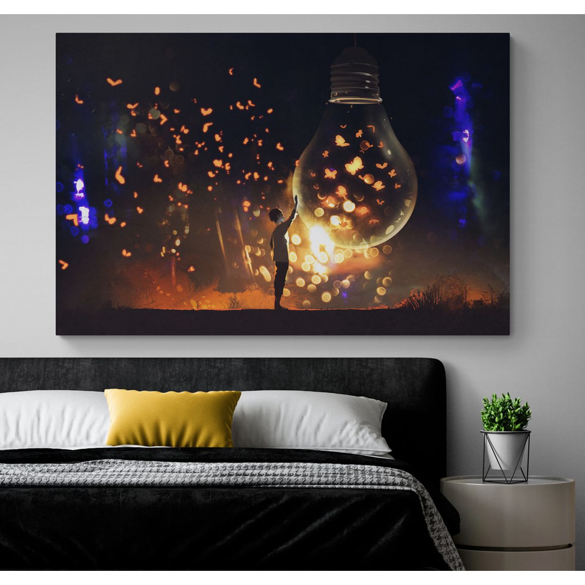 TAYRONA STORE - Cuadro En Lienzo Para Habitaciones Mariposas 171 50x35cm