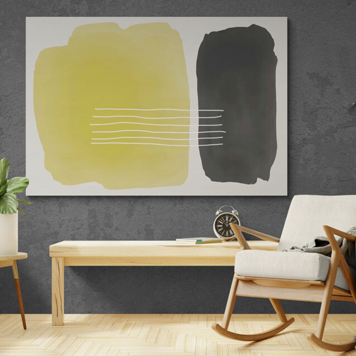 TAYRONA STORE - Cuadro En Lienzo Para Habitaciones Diseño Minimalista 314 50x35cm