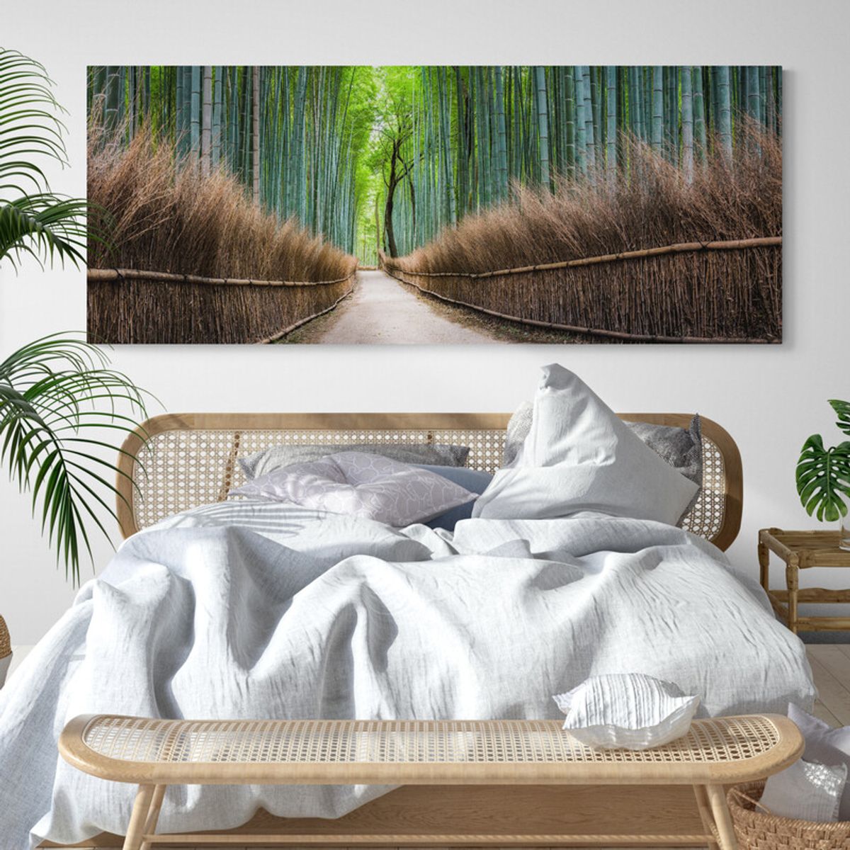 TAYRONA STORE - Cuadro En Lienzo Para Habitaciones Bosque Bambu 07 150x60cm