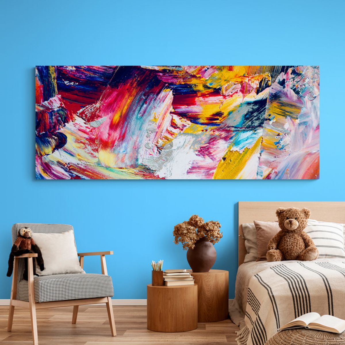 TAYRONA STORE - Cuadro Lienzo Habitaciones Pintura Abstracta 251 150x60cm