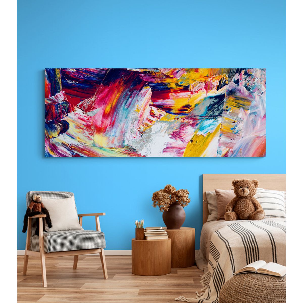 TAYRONA STORE - Cuadro Lienzo Habitaciones Pintura Abstracta 251 150x60cm