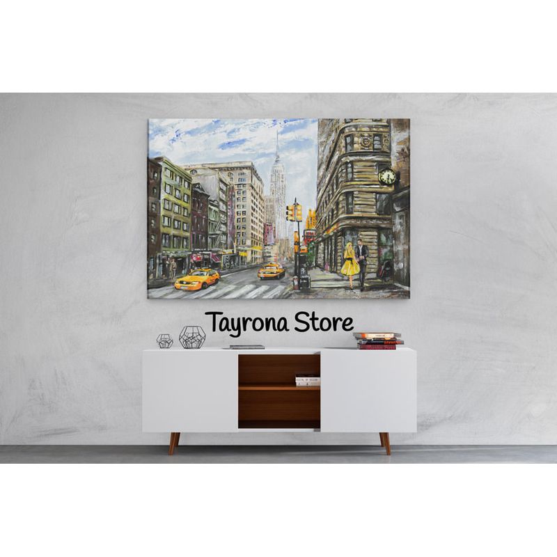 TAYRONA STORE - Cuadro En Lienzo Para Habitaciones Pintura New York 04 150x100cm