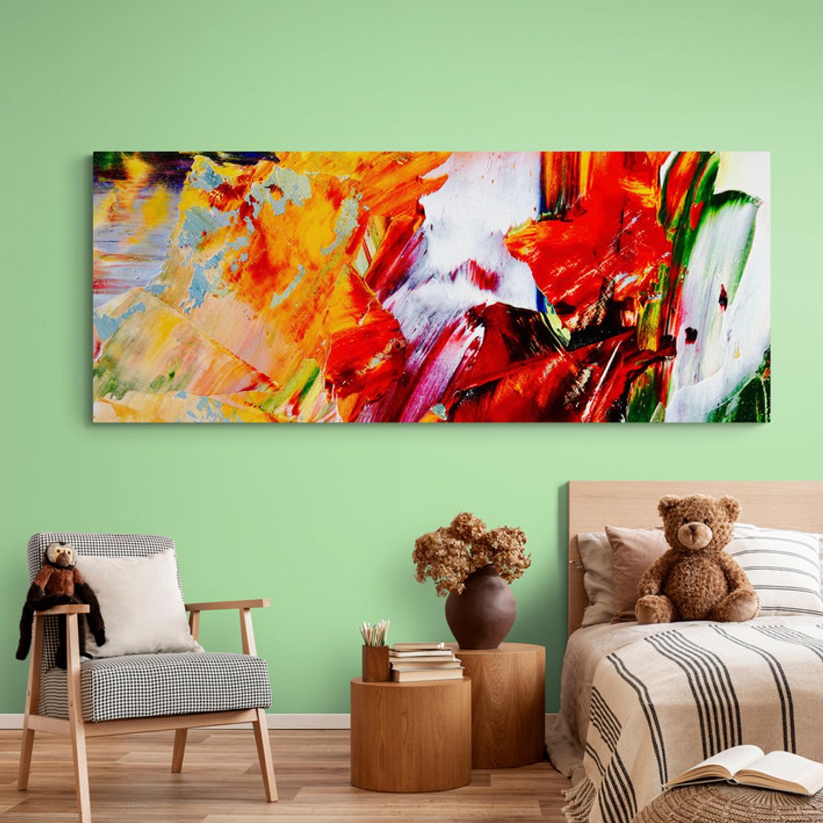 TAYRONA STORE - Cuadro Lienzo Habitaciones Pintura Abstracta 257 150x60cm