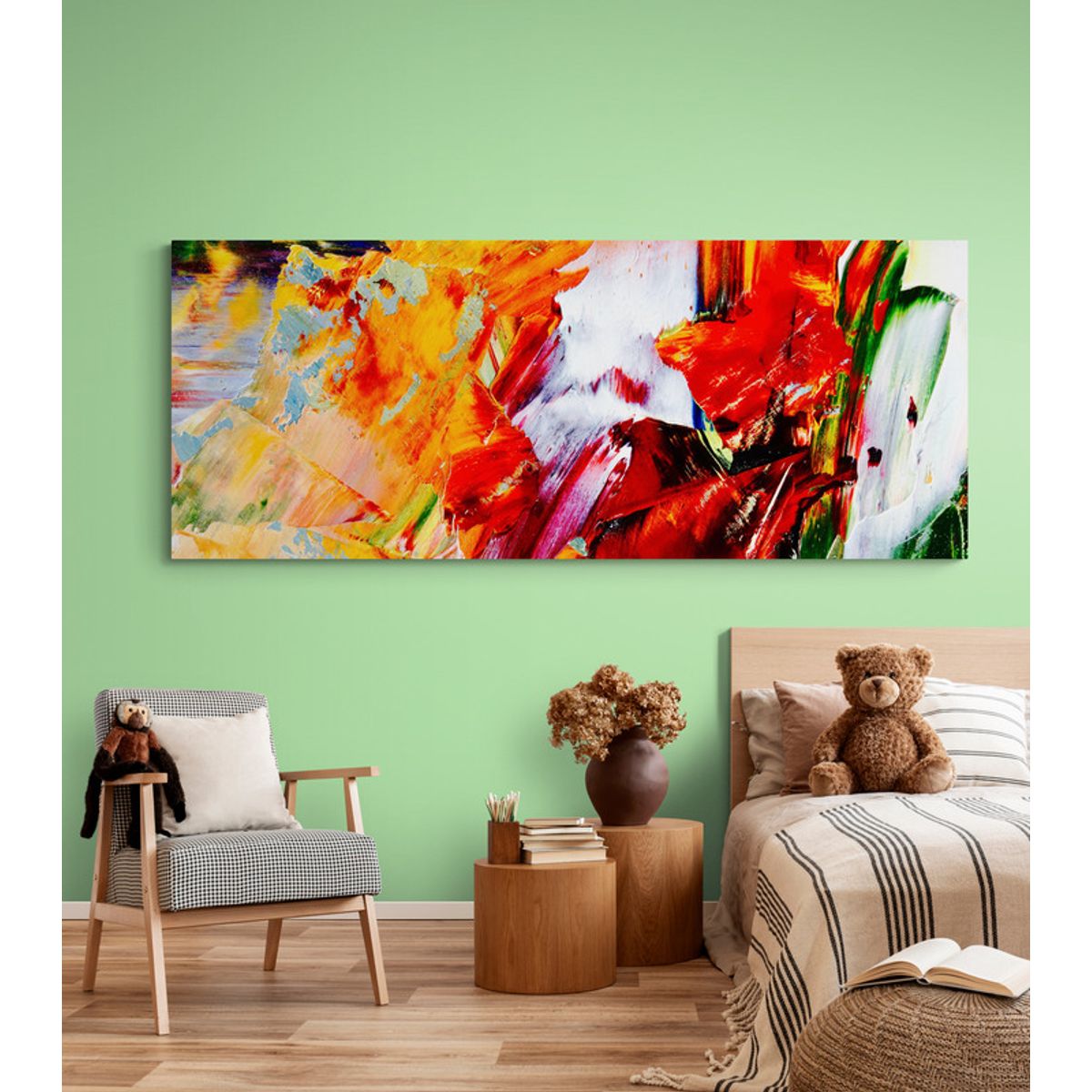 TAYRONA STORE - Cuadro Lienzo Habitaciones Pintura Abstracta 257 150x60cm