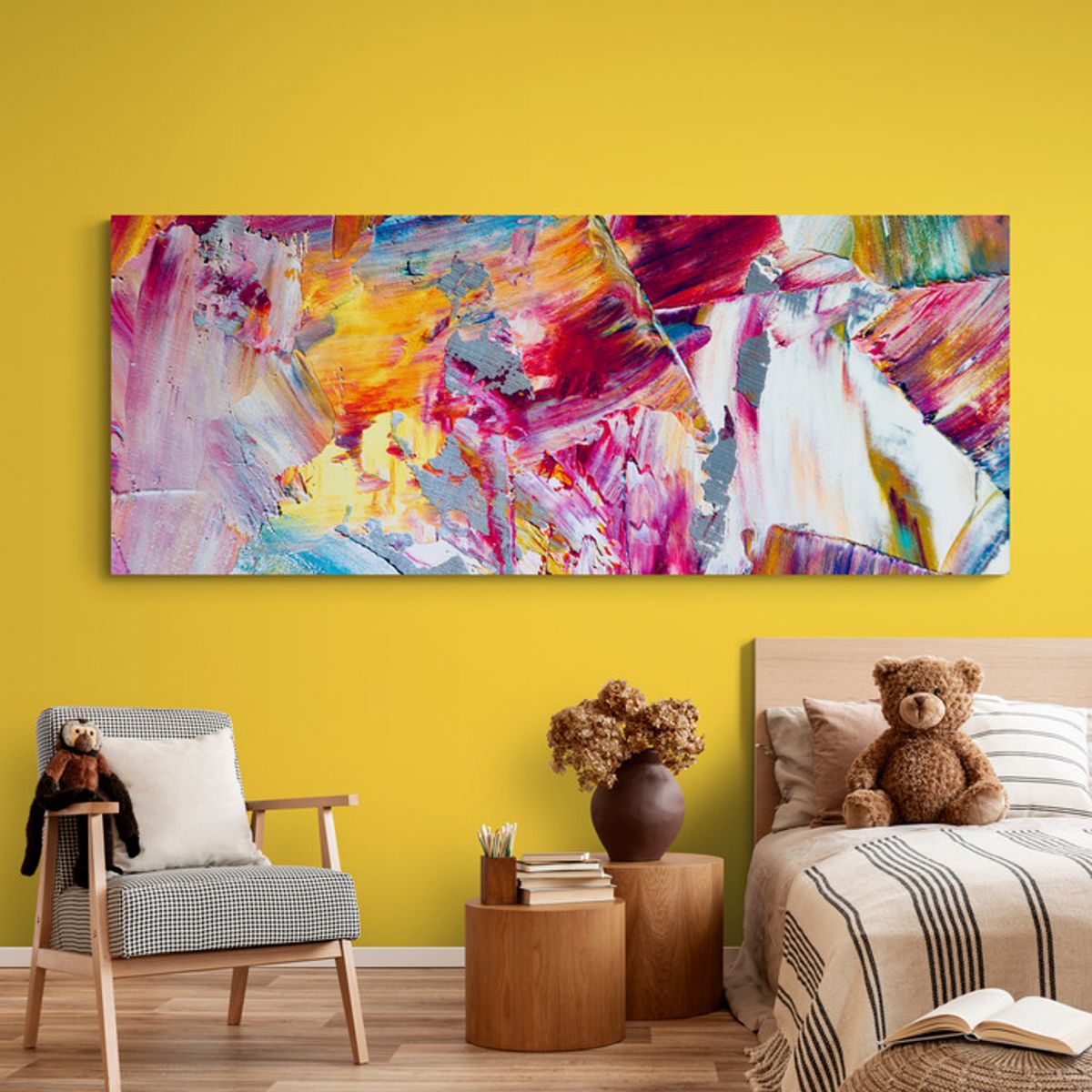 TAYRONA STORE - Cuadro Lienzo Habitaciones Pintura Abstracta 254 100x40cm