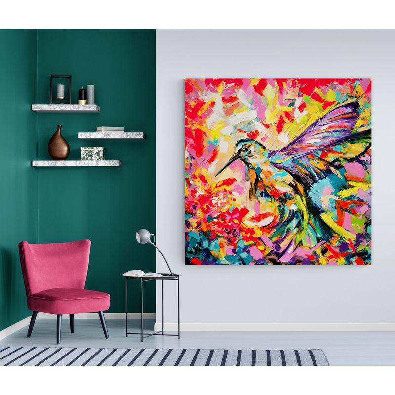 TAYRONA STORE - Cuadro En Lienzo Para Habitaciones Colibri 077 60x60cm