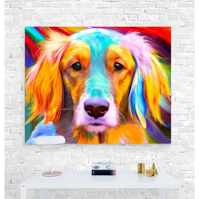 TAYRONA STORE - Cuadro En Lienzo Para Habitaciones Perro 121 75x60cm