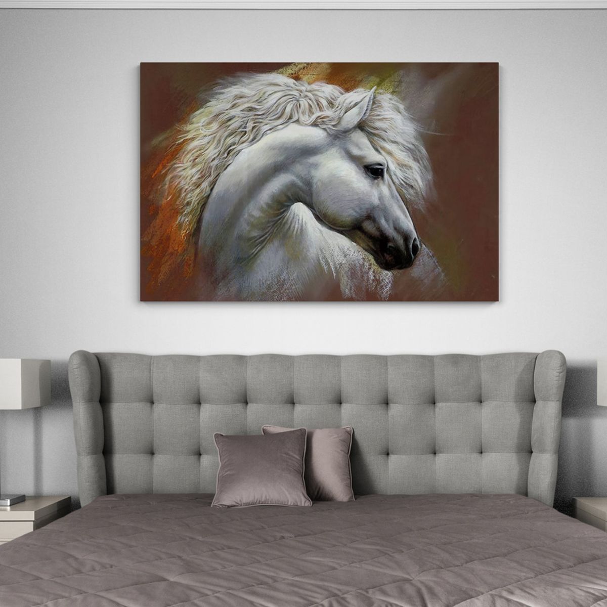 TAYRONA STORE - Cuadro En Lienzo Para Habitaciones Caballos 107 120x80cm