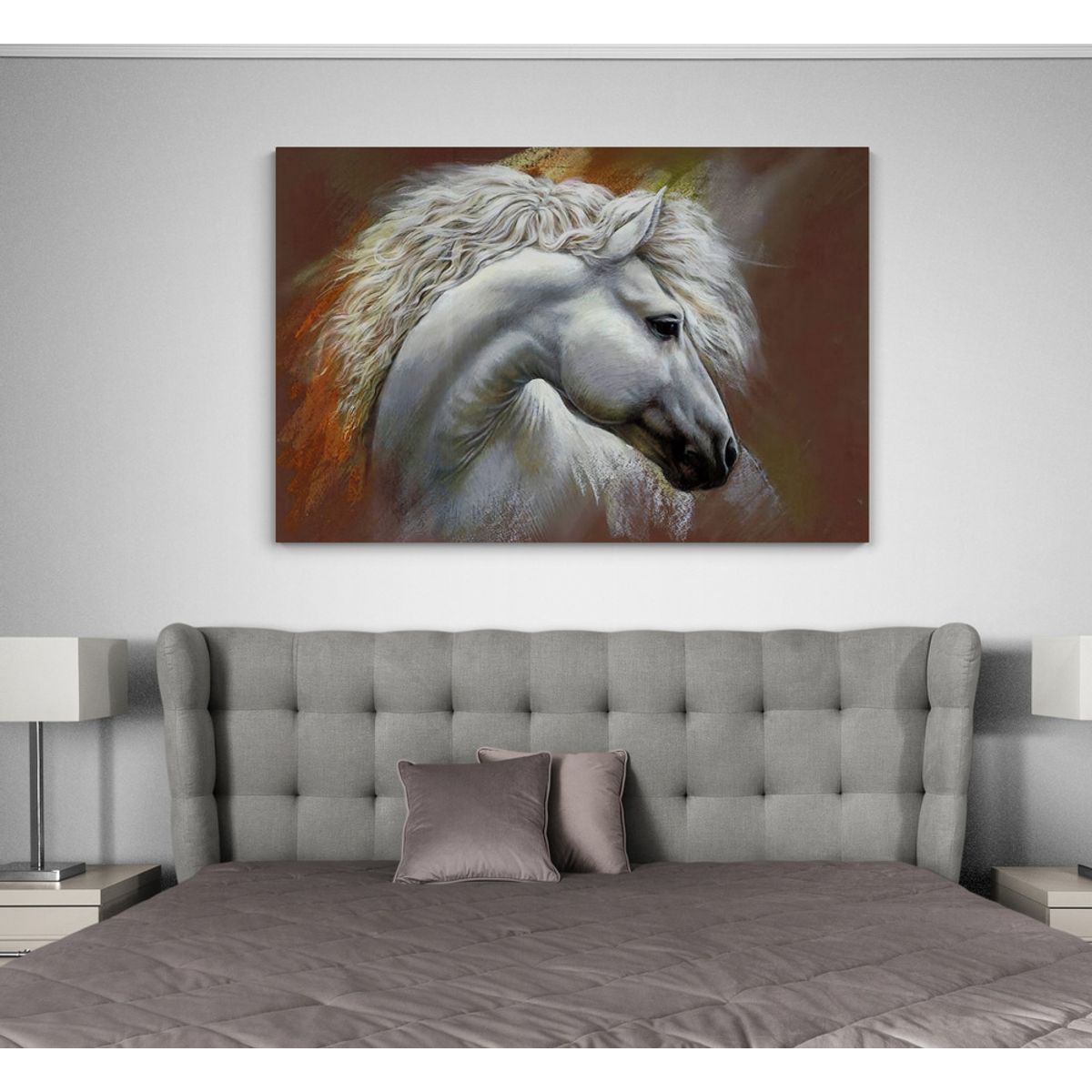 TAYRONA STORE - Cuadro En Lienzo Para Habitaciones Caballos 107 120x80cm