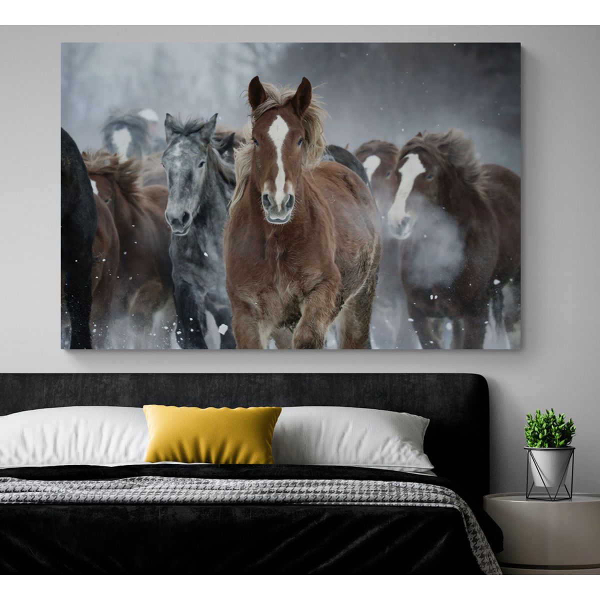 TAYRONA STORE - Cuadro En Lienzo Para Habitaciones Caballos 118 50x35cm.