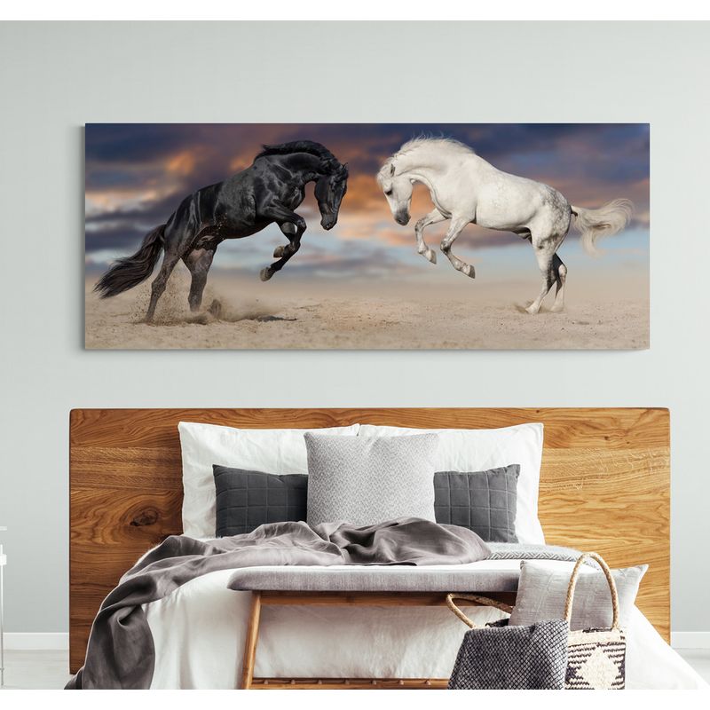 TAYRONA STORE - Cuadro En Lienzo Para Habitaciones Caballos 122 50x35cm