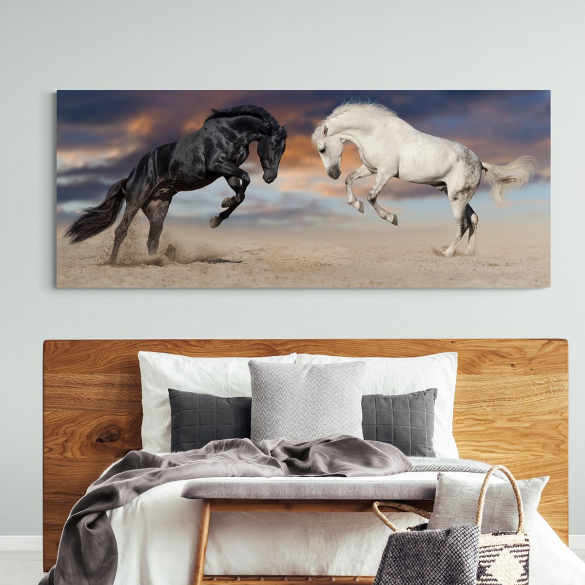 TAYRONA STORE - Cuadro En Lienzo Para Habitaciones Caballos 122 70x50cm