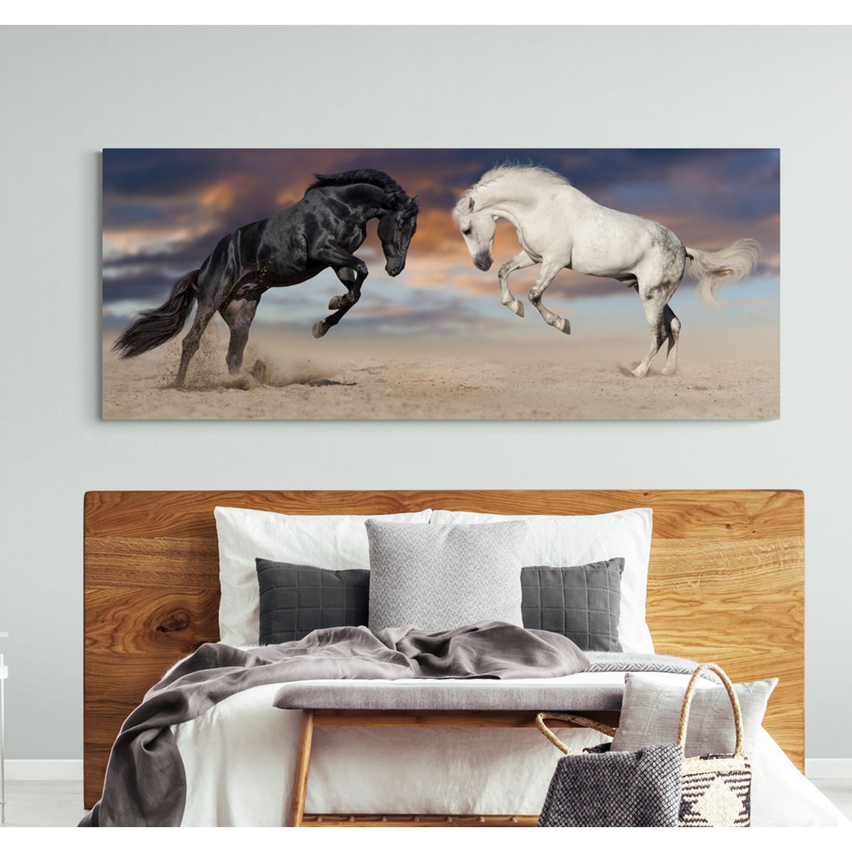 TAYRONA STORE - Cuadro En Lienzo Para Habitaciones Caballos 122 70x50cm