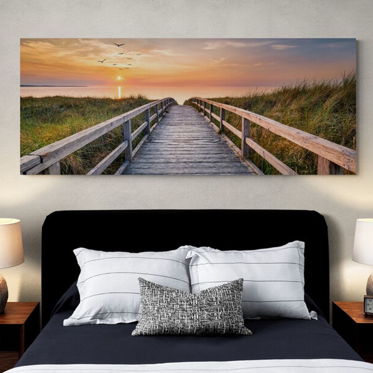 TAYRONA STORE - Cuadro En Lienzo Para Habitaciones Atardecer Playa 171 125x50cm