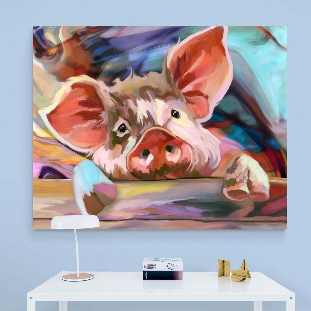 TAYRONA STORE - Cuadro En Lienzo Para Habitaciones Pig 08 125x100cm