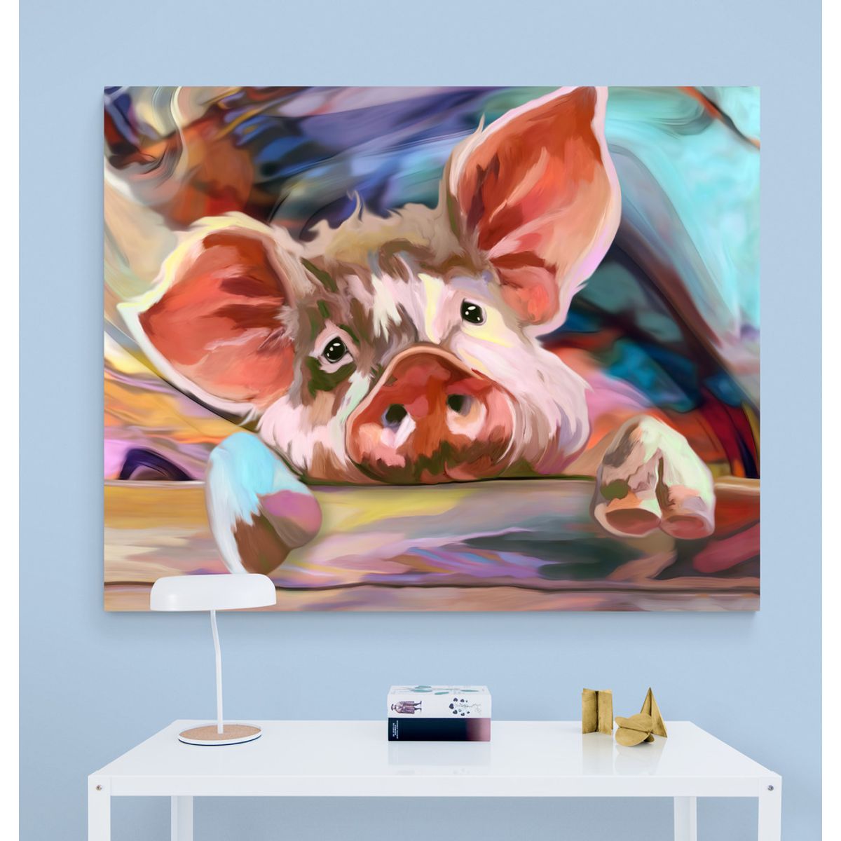 TAYRONA STORE - Cuadro En Lienzo Para Habitaciones Pig 08 125x100cm