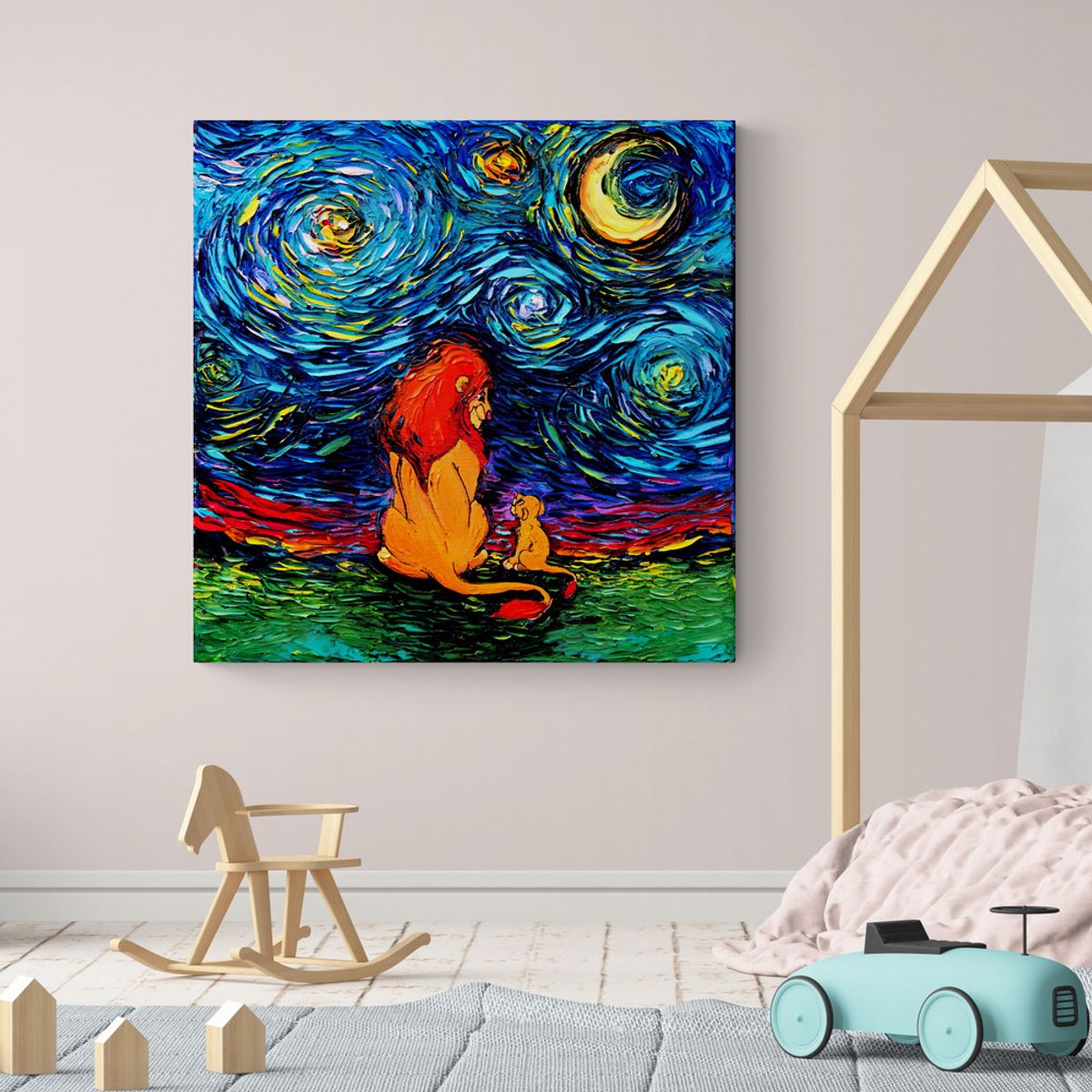 TAYRONA STORE - Cuadro Lienzo Para Habitaciones Noche Estrellada Zimba 50x50cm