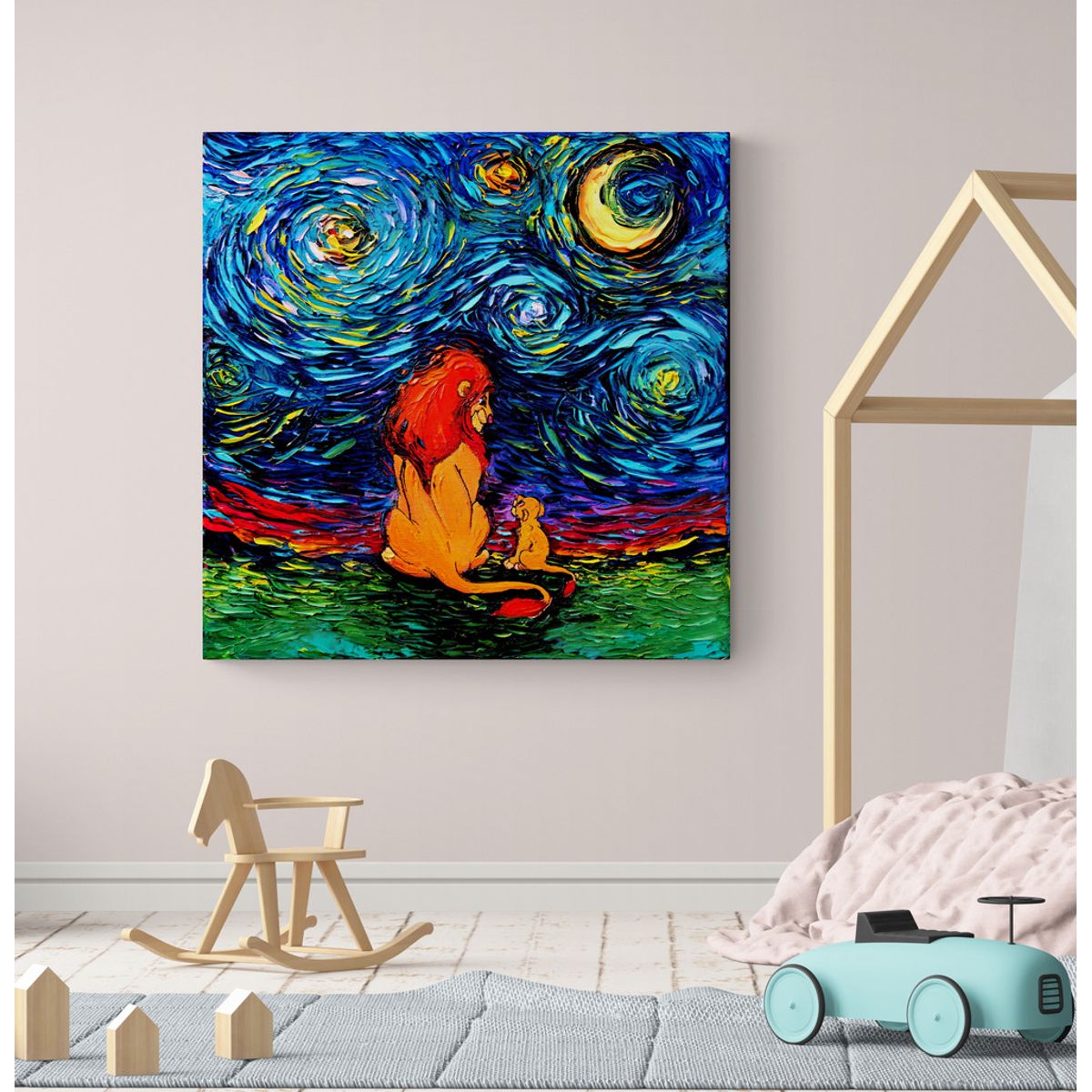 TAYRONA STORE - Cuadro Lienzo Para Habitaciones Noche Estrellada Zimba 50x50cm