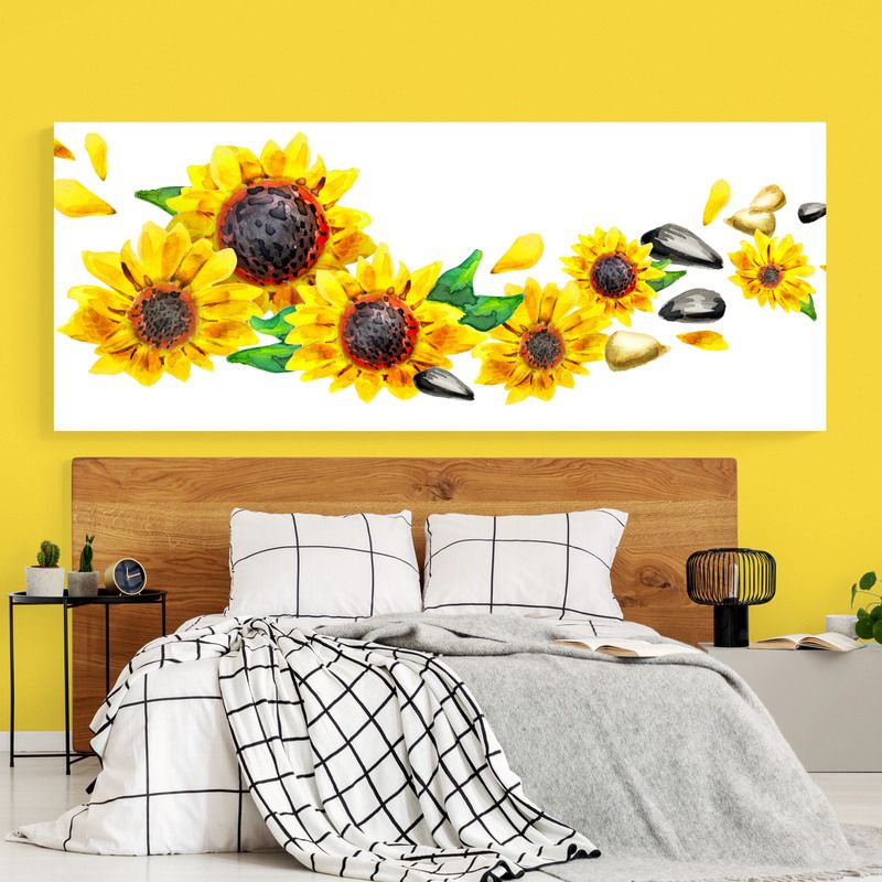 TAYRONA STORE - Cuadro En Lienzo Para Habitaciones Flores 440 100x40cm