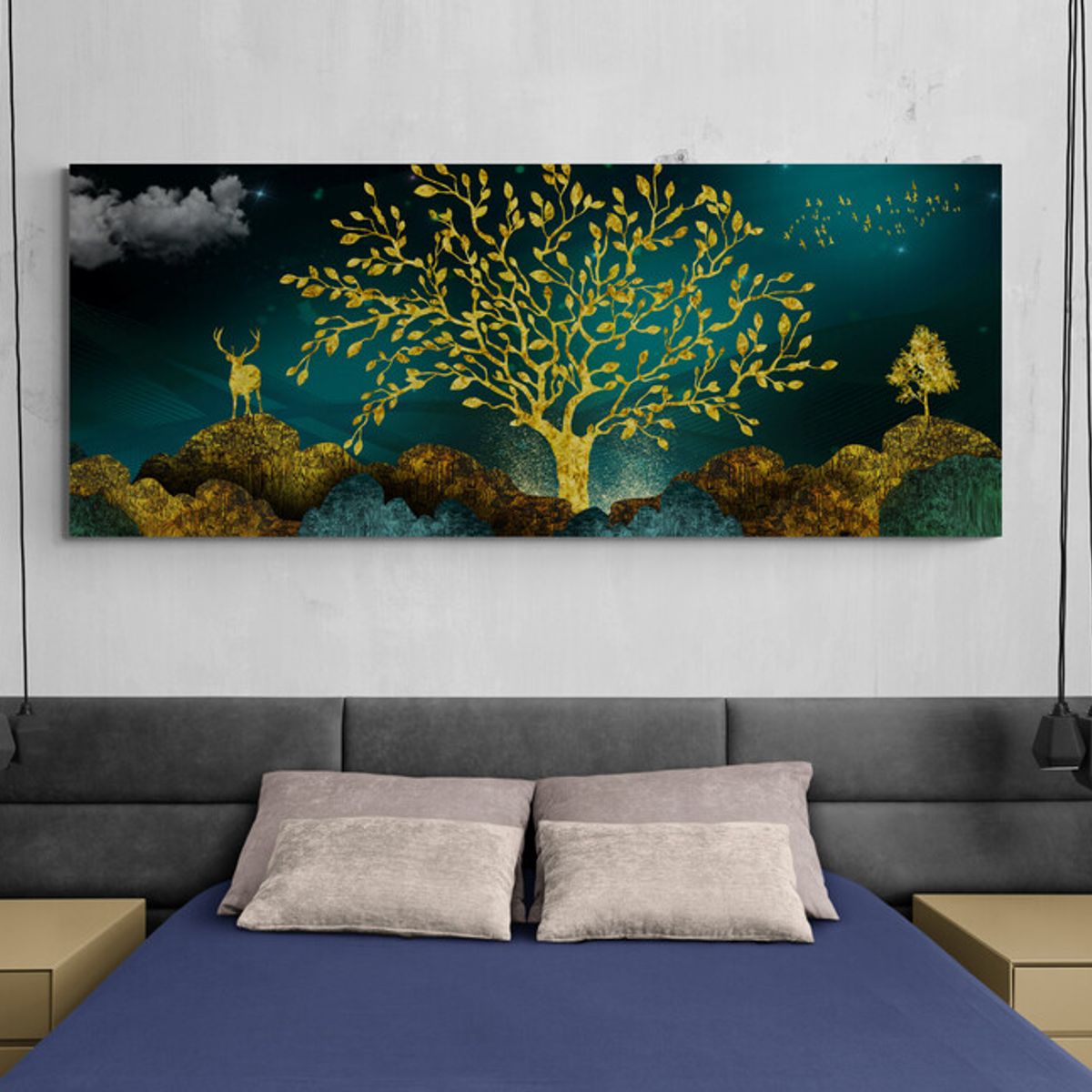 TAYRONA STORE - Cuadro En Lienzo Para Habitaciones Diseño Minimalista 465 150x60cm