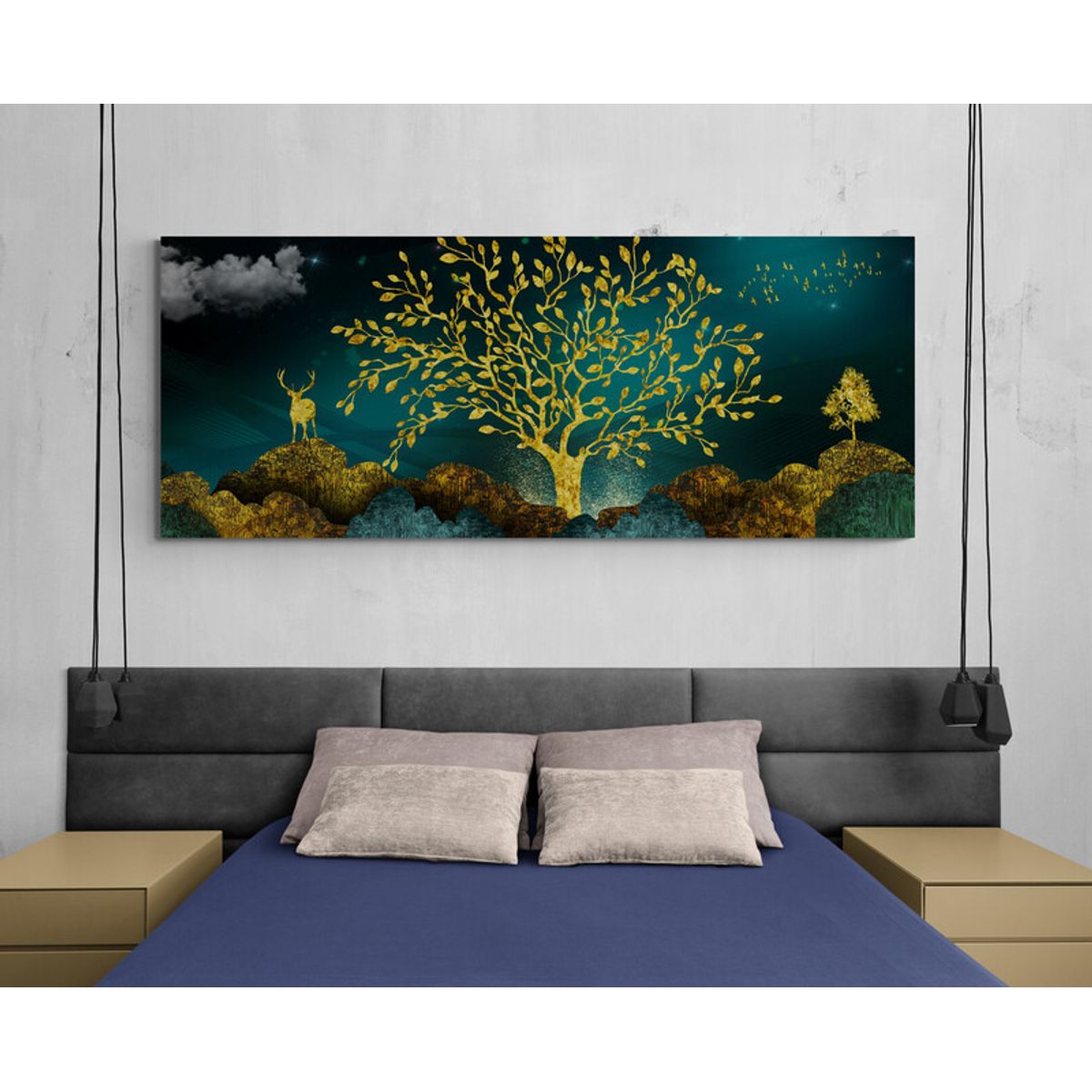 TAYRONA STORE - Cuadro En Lienzo Para Habitaciones Diseño Minimalista 465 150x60cm