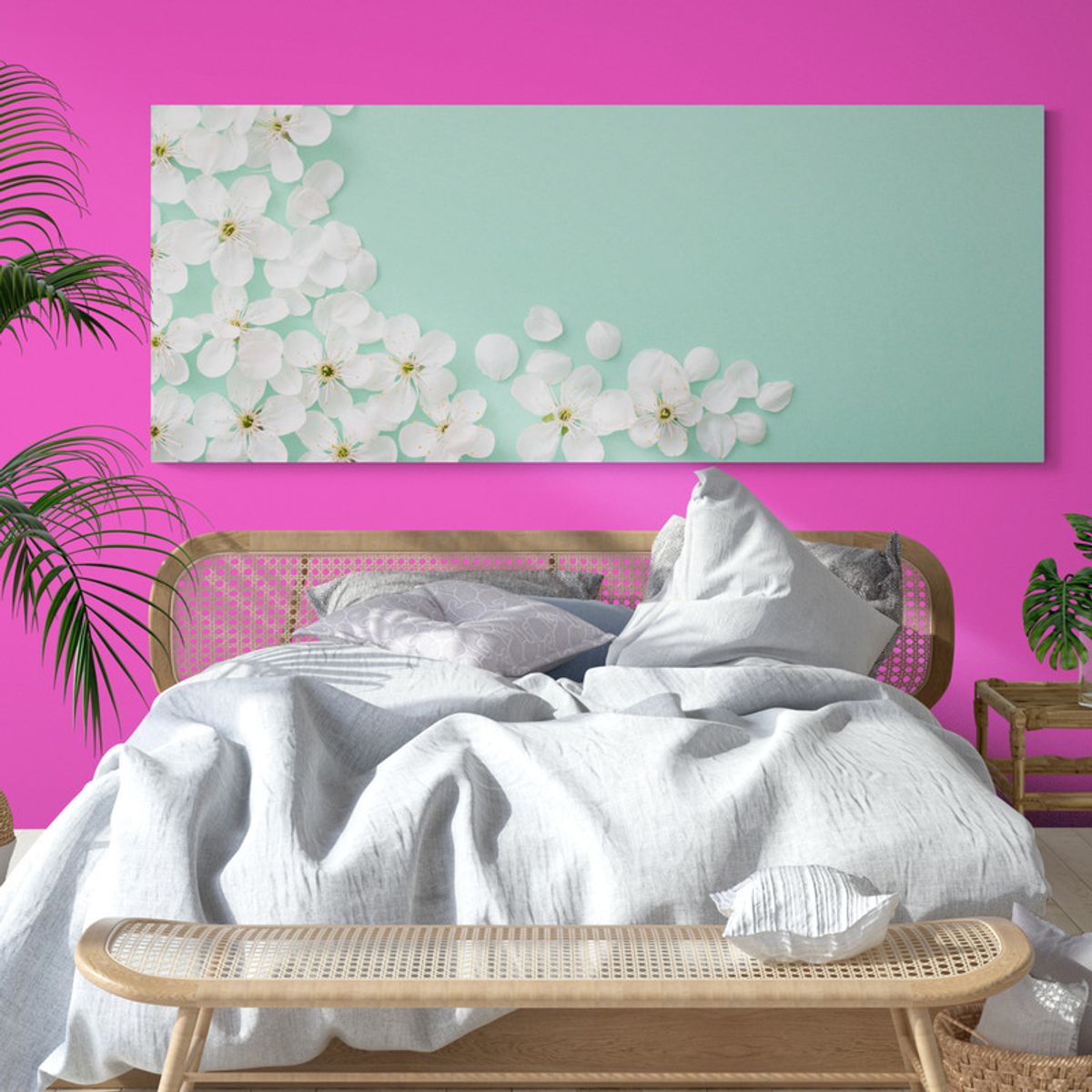 TAYRONA STORE - Cuadro En Lienzo Para Habitaciones Flores 336 150x60cm