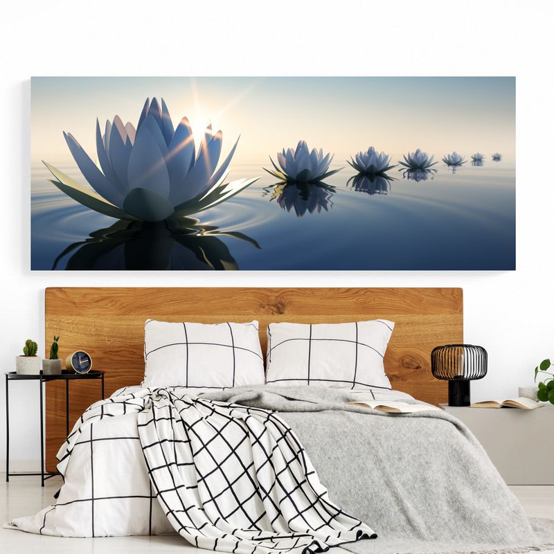 TAYRONA STORE - Cuadro En Lienzo Para Habitaciones Flores 308 100x40cm