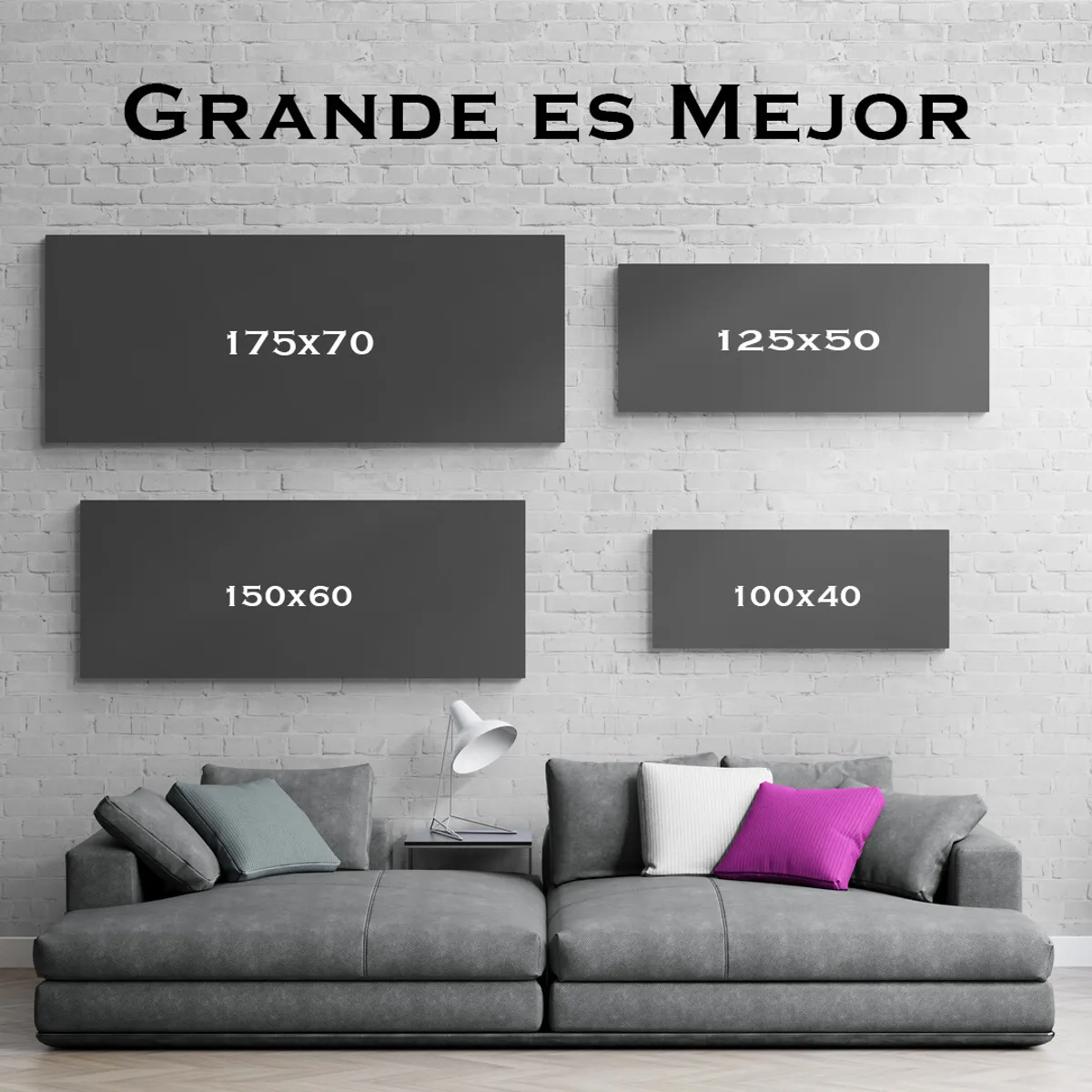 TAYRONA STORE - Cuadro En Lienzo Para Habitaciones Diseño Minimalista 482 100x40cm