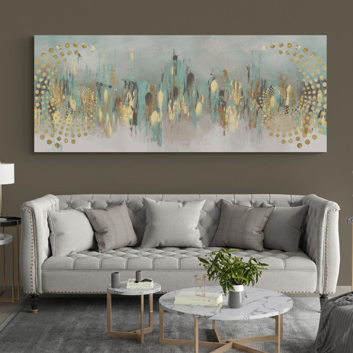 TAYRONA STORE - Cuadro En Lienzo Para Habitaciones Diseño Minimalista 482 125x50cm