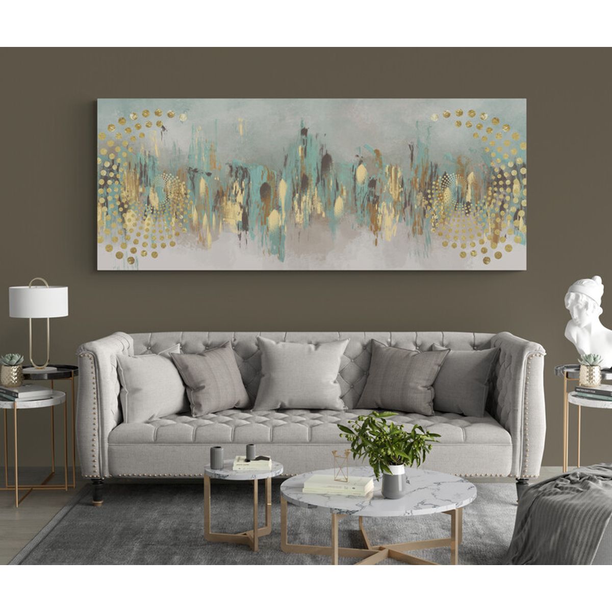 TAYRONA STORE - Cuadro En Lienzo Para Habitaciones Diseño Minimalista 482 125x50cm