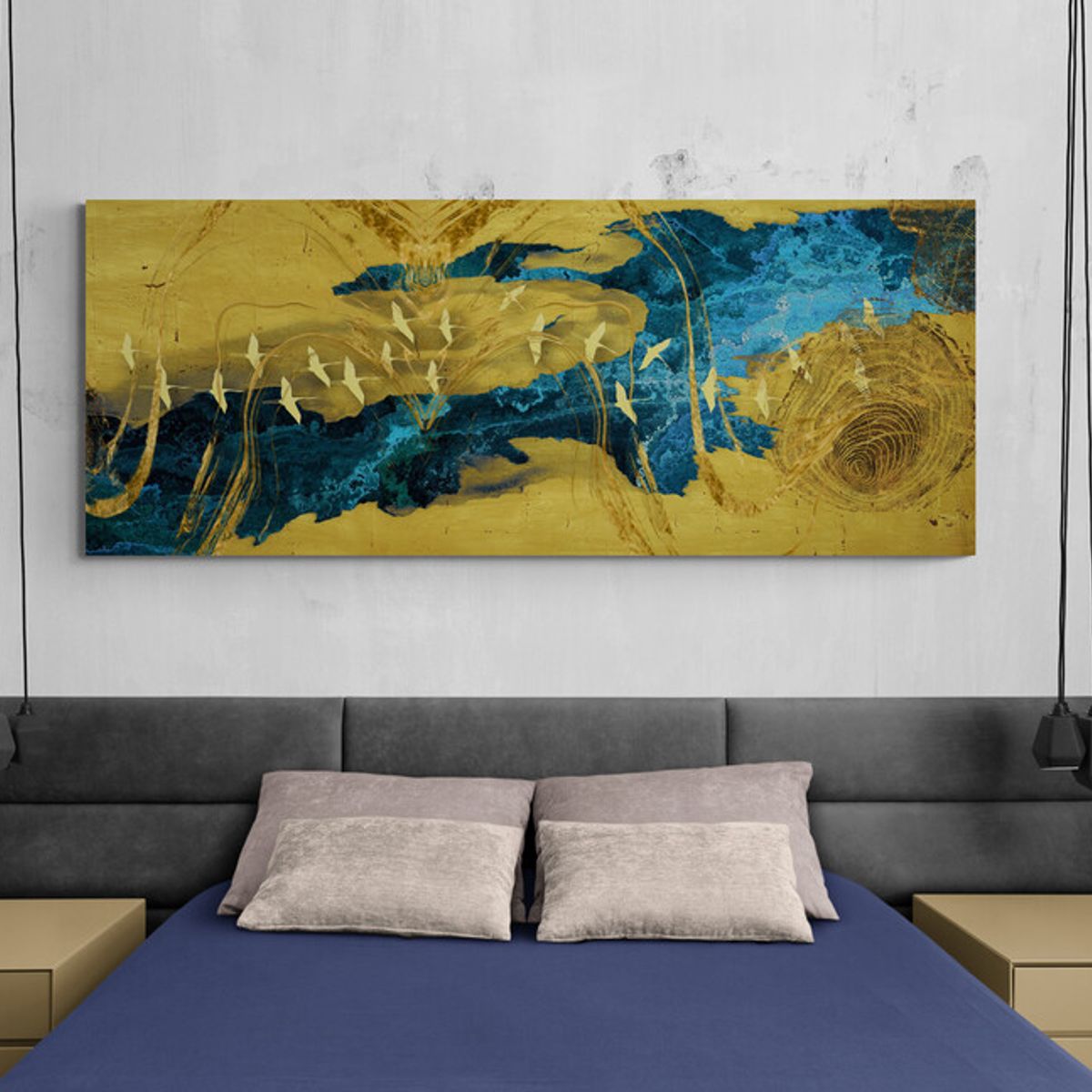 TAYRONA STORE - Cuadro En Lienzo Para Habitaciones Diseño Minimalista 485 100x40cm